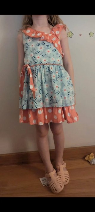 Vestido infantil estampado flores