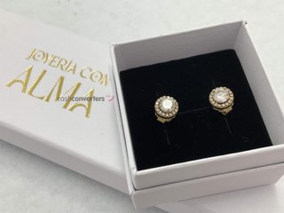 pendientes oro 18k con piedra