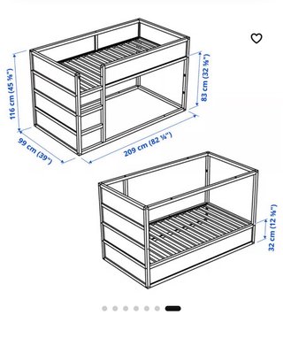 Cama infantil KURA Ikea con somier y colchón