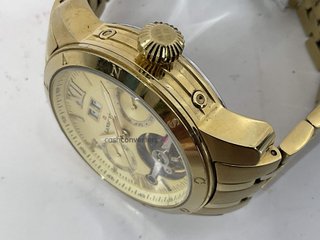 reloj pulsera caballero lanscotte automatico dorado