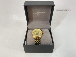 reloj pulsera caballero lanscotte automatico dorado