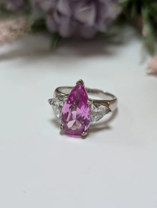 Anillo Topacio Rosa Plata