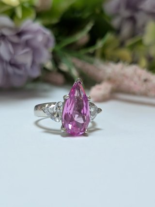 Anillo Topacio Rosa Plata