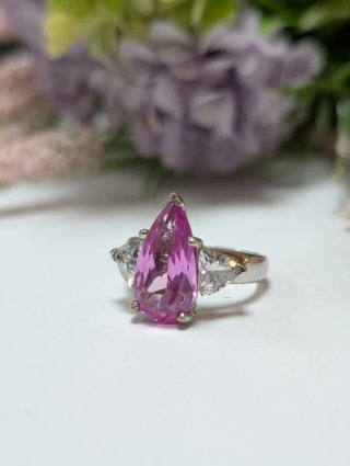 Anillo Topacio Rosa Plata