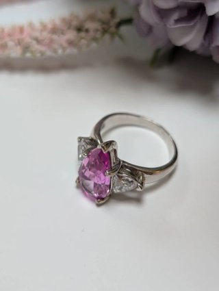 Anillo Topacio Rosa Plata
