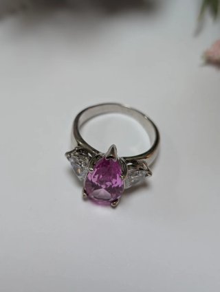 Anillo Topacio Rosa Plata