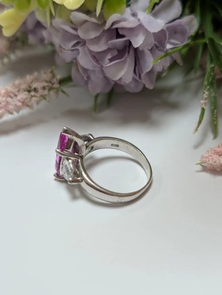 Anillo Topacio Rosa Plata