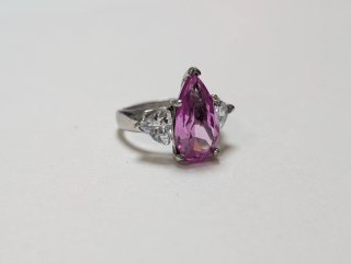 Anillo Topacio Rosa Plata