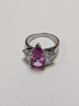 Anillo Topacio Rosa Plata