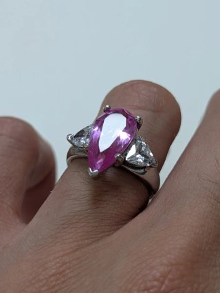 Anillo Topacio Rosa Plata