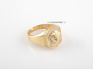 sello oro 18k con piedra con circonita