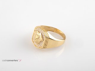 sello oro 18k con piedra con circonita