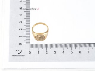 sello oro 18k con piedra con circonita