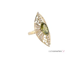 anillo oro 18k con piedra con circonita