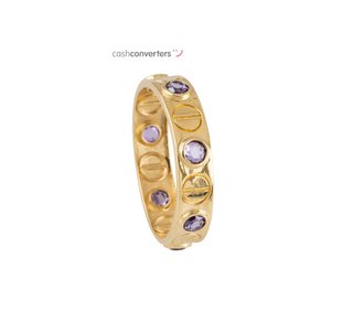 anillo oro 18k con piedra con amatista