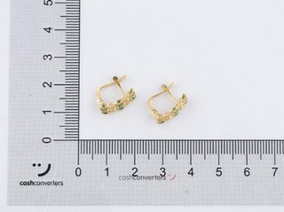 pendientes oro 18k con piedra con esmeralda
