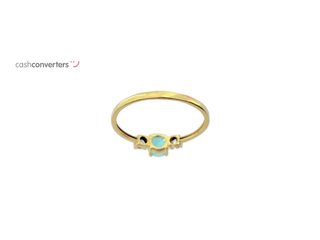 anillo oro 18k con piedra con circonita,topacio t. 17 (18,16 mm)