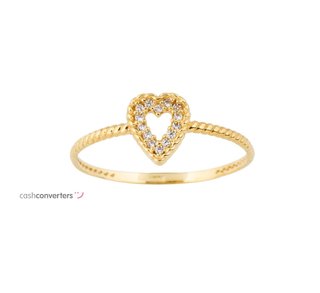anillo oro 18k con piedra con circonita