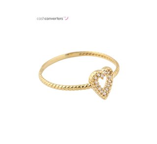 anillo oro 18k con piedra con circonita