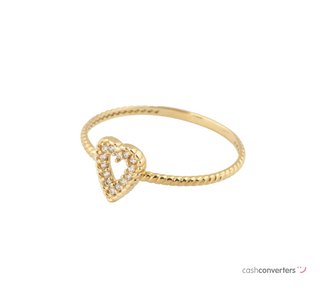 anillo oro 18k con piedra con circonita