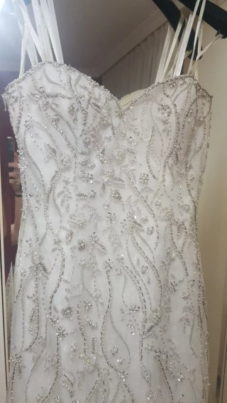 Vestido de Novia Blanco y Plateado