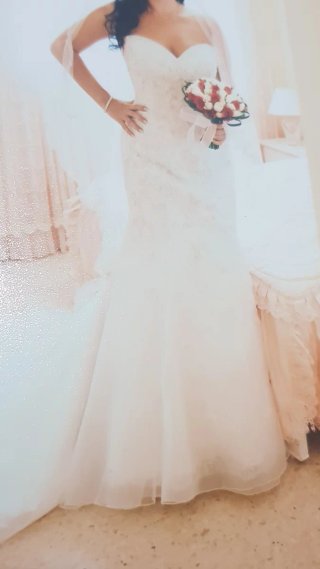 Vestido de Novia Blanco y Plateado