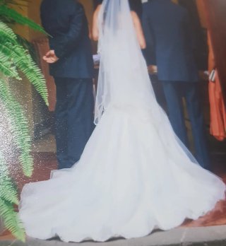 Vestido de Novia Blanco y Plateado