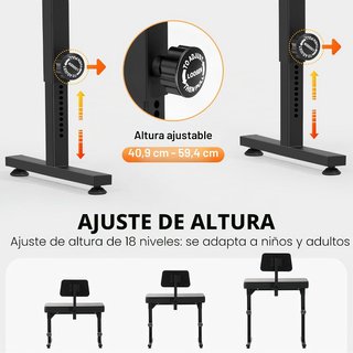 Banco Poresional de Piano Ajustable con Respaldo