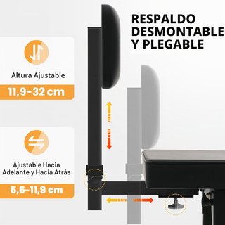 Banco Poresional de Piano Ajustable con Respaldo