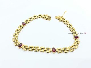 pulsera oro 18k con piedra con rubi