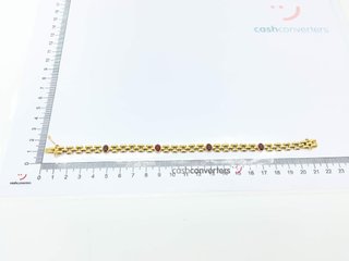 pulsera oro 18k con piedra con rubi