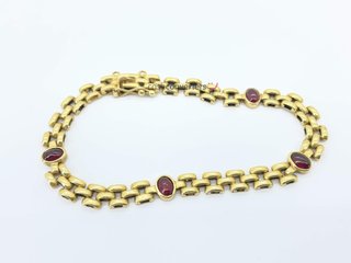 pulsera oro 18k con piedra con rubi