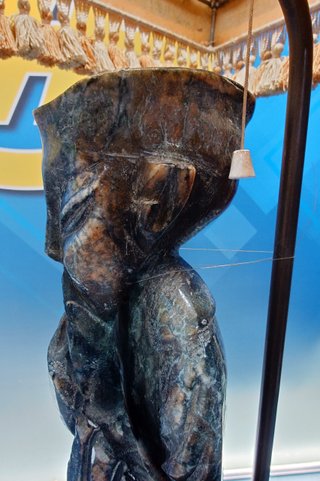 Lampada Vintage Figura Orientale Pietra Intagliata