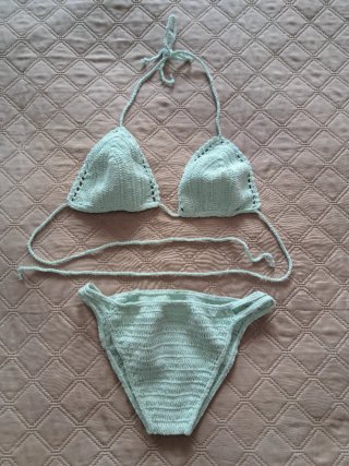 Costume uncinetto verde tg S