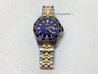 reloj pulsera caballero lotus reloj caballero quartz 10 bar bicolor bisel azul