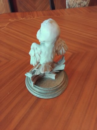 Statuina Uccellino Porcellana Bianco
