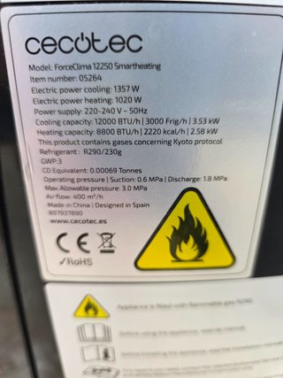 Condizionatore Cecotec Forceclima 12250 Smartheating