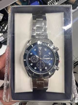 Reloj de Pulsera Azul y Plateado