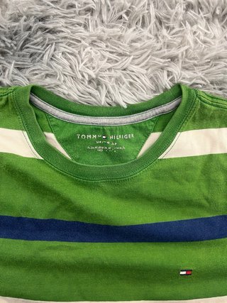 Camiseta Tommy Hilfiger Rayas Verde/Azul Talla L