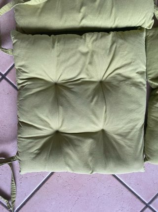 4 Cuscini per sedia in cotone verde