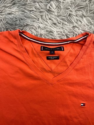 Camiseta Tommy Hilfiger V-Neck Naranja Talla M