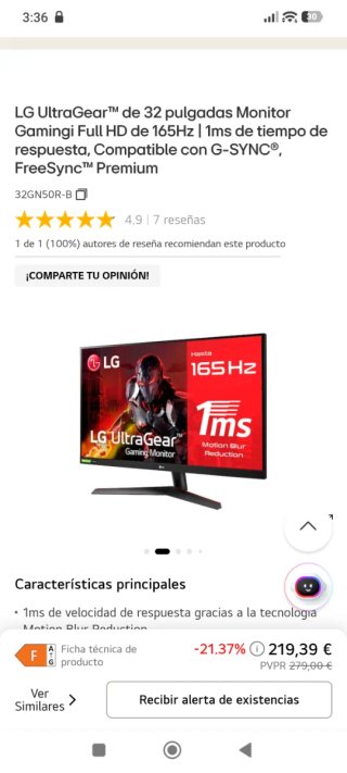 Monitor LG 32 2K 165Hz Gaming