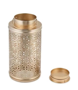 Portacandele Noor in ottone traforato dorato