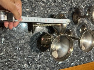 6 Calici d'Argento con Stelo Torto