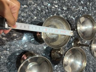 6 Calici d'Argento con Stelo Torto