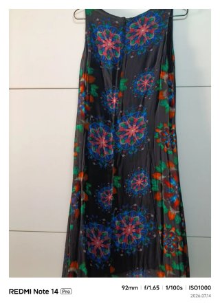 Vestido Desigual Negro Multicolor Nuevo Talla M