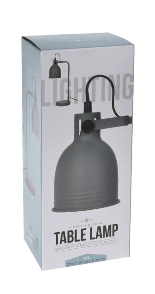 Lampada da tavolo industriale grigia in metallo