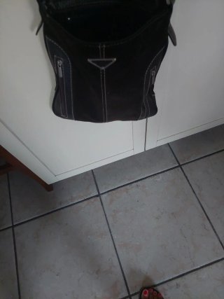 Borsetta camoscio e pelle marrone