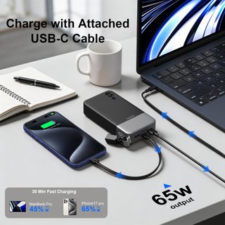JUOVI Power Bank 20000mAh PD 65W QC 4 Ptos USB