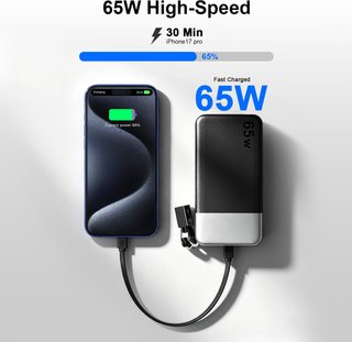 JUOVI Power Bank 20000mAh PD 65W QC 4 Ptos USB